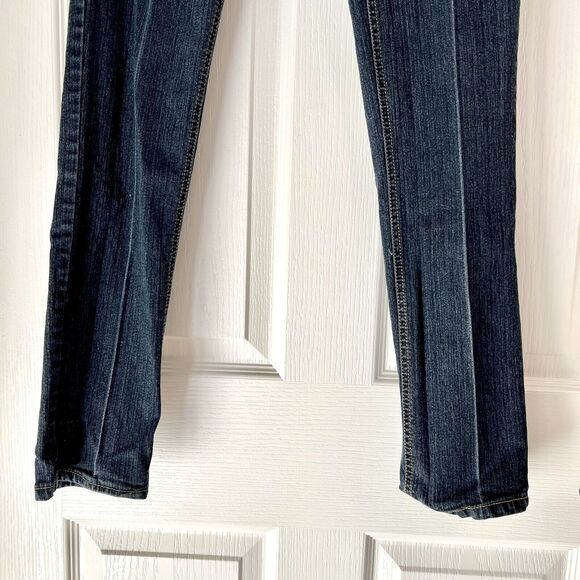 Apollo Jeans Juniors Sz 7 Straight Leg Dark Blue Denim Western Style Button Fly - Picture 3 of 11